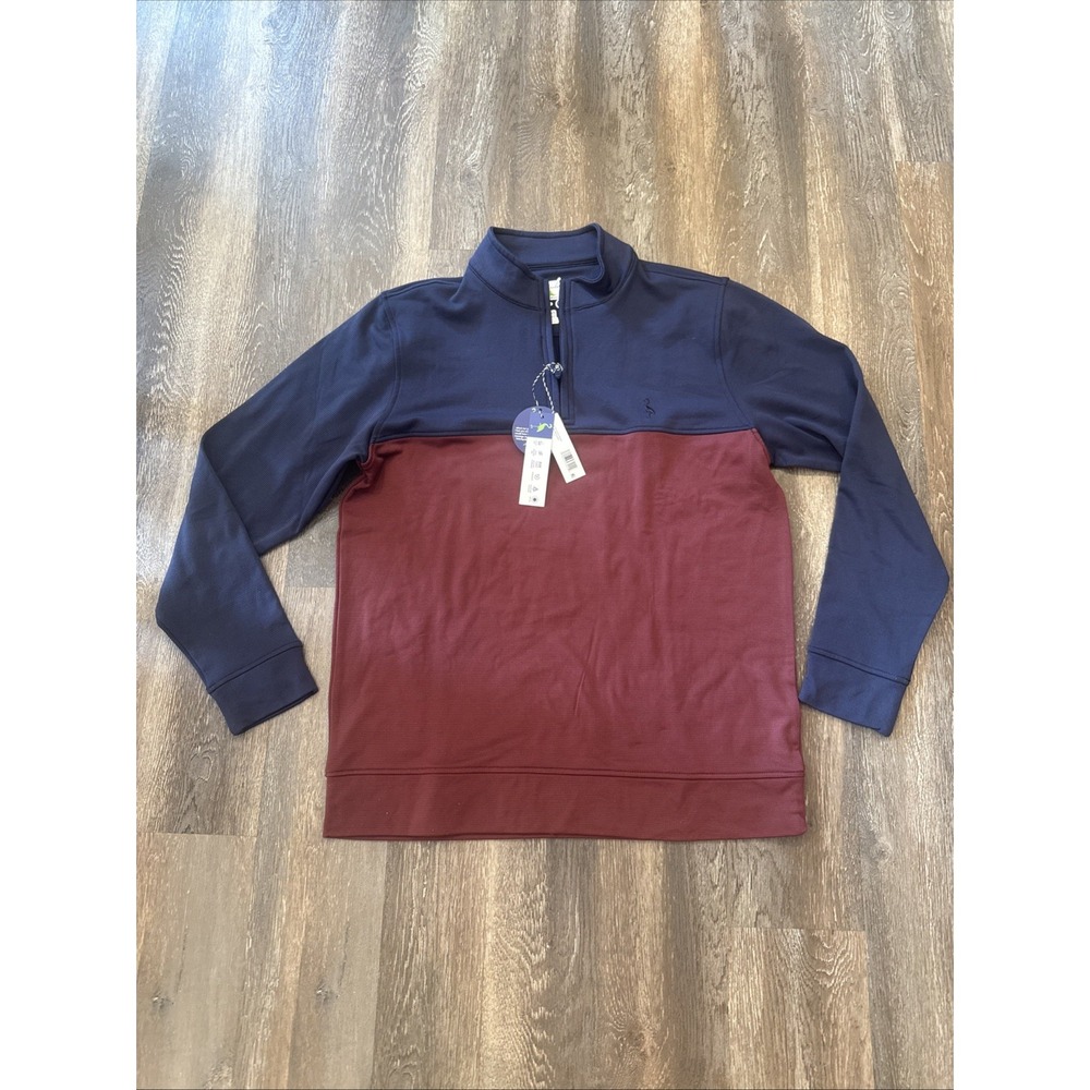 Tailorbyrd Men's M Qtr Zip Performance Pullover Burgundy Navy NWT